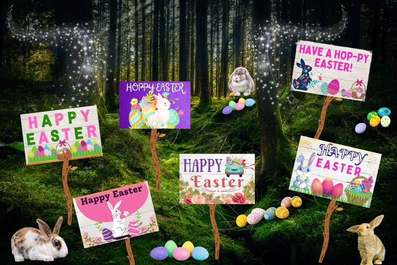 6~ Adorable Colorful Digital Magical Easter Signs 1:12 – Teelie's ...