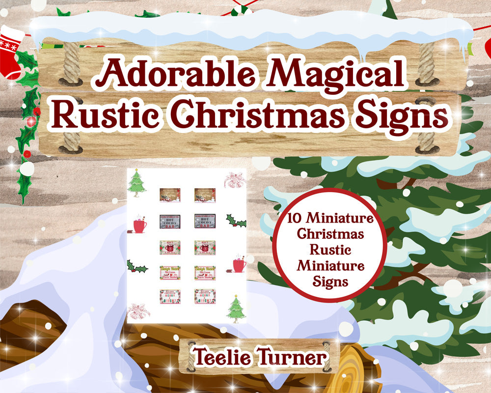 Miniature Rustic Christmas Signs - Hot Cocoa – Teelie's Digital ...